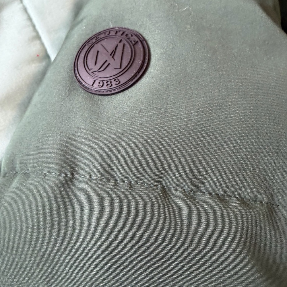 Nautica Forest Green Puffer Jacket with Faux Fur Hood - Picture 5 of 5